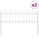 Recinzione per Giardino BOXTEL 2 pcs 3,4 x 0,6 m Bianco