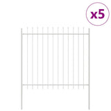 Recinzione per Giardino 5 pcs Bianco 8,5 x 1,5 m