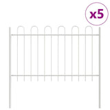 Recinzione per Giardino BOXTEL 5 pcs 8,5 x 1 m Bianco