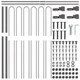 Recinzione per Giardino 6 pcs Grigio 10,2 x 1,5 m