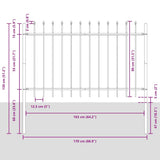Recinzione per Giardino 6 pcs Bianco 10,2 x 0,8 m