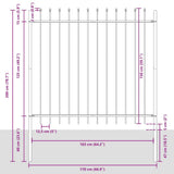 Recinzione per Giardino 9 pcs Grigio 15,3 x 1,5 m