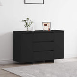 Credenza con cassetto Nero 120 x 41 x 75 cm Legno truciolato