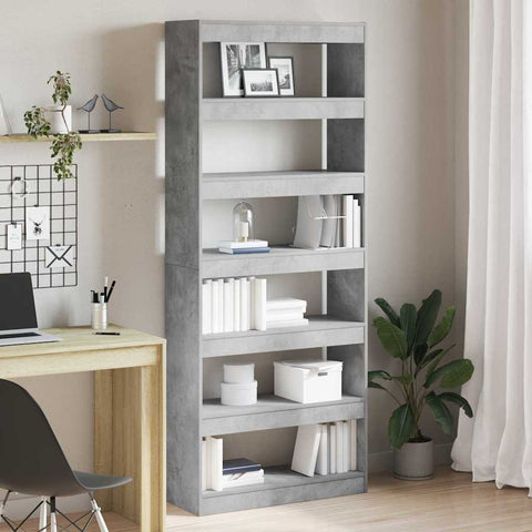 Libreria Grigio cemento 80 x 30 x 198 cm Legno truciolato