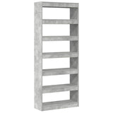 Libreria Grigio cemento 80 x 30 x 198 cm Legno truciolato