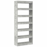 Libreria Grigio cemento 80 x 30 x 198 cm Legno truciolato