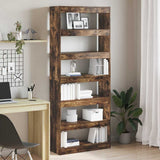 Armadio per Libri con lo scaffale Rovere fumé 80 x 30 x 198 cm