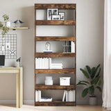 Armadio per Libri con lo scaffale Rovere fumé 80 x 30 x 198 cm