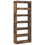 Armadio per Libri con lo scaffale Rovere fumé 80 x 30 x 198 cm