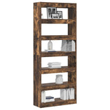 Armadio per Libri con lo scaffale Rovere fumé 80 x 30 x 198 cm