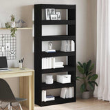 Armadio per Libri con lo scaffale Rovere Nero 80 x 30 x 198 cm