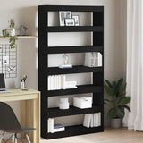 Armadio per Libri Rovere Nero 100 x 30 x 198 cm