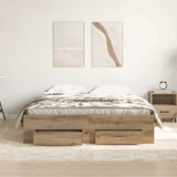Struttura del letto Rovere artigianale 135 x 190 cm