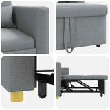 Divano letto estraibile singolo Grigio chiaro 90 x 165 x 87 cm