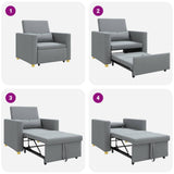 Divano letto estraibile singolo Grigio chiaro 90 x 165 x 87 cm