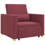 Divano letto estraibile singolo Rosso vino 90 x 165 x 87 cm