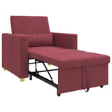 Divano letto estraibile singolo Rosso vino 90 x 165 x 87 cm