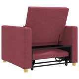 Divano letto estraibile singolo Rosso vino 90 x 165 x 87 cm