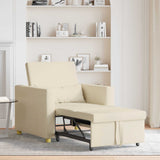 Divano letto estraibile singolo Crema 90 x 165 x 87 cm Tessuto