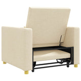 Divano letto estraibile singolo Crema 90 x 165 x 87 cm Tessuto
