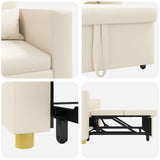 Divano letto estraibile singolo Bianco crema 90 x 165 x 87 cm