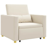 Divano letto estraibile singolo Bianco crema 90 x 165 x 87 cm