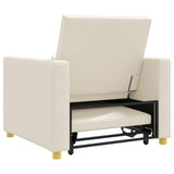 Divano letto estraibile singolo Bianco crema 90 x 165 x 87 cm