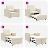 Divano letto estraibile singolo Bianco crema 90 x 165 x 87 cm