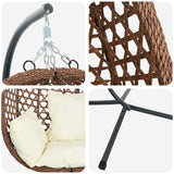Sedia uovo sospesa Crema Chiara 104 x 100 x 191 cm polyrattan
