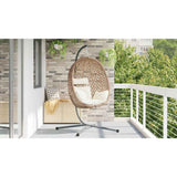 Sedia uovo sospesa Crema Chiara 104 x 100 x 191 cm polyrattan