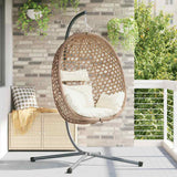 Sedia uovo sospesa Crema Chiara 104 x 100 x 191 cm polyrattan
