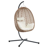 Sedia uovo sospesa Crema Chiara 104 x 100 x 191 cm polyrattan