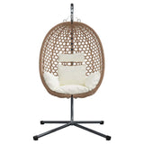 Sedia uovo sospesa Crema Chiara 104 x 100 x 191 cm polyrattan