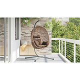 Sedia uovo sospesa Caffè 104 x 100 x 191 cm polyrattan