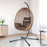 Sedia uovo sospesa Caffè 104 x 100 x 191 cm polyrattan