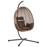 Sedia uovo sospesa Caffè 104 x 100 x 191 cm polyrattan