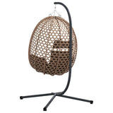 Sedia uovo sospesa Caffè 104 x 100 x 191 cm polyrattan