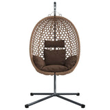Sedia uovo sospesa Caffè 104 x 100 x 191 cm polyrattan