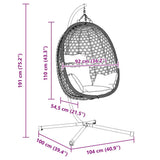 Sedia uovo sospesa Caffè 104 x 100 x 191 cm polyrattan