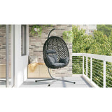 Sedia uovo sospesa Antracite e nero 104 x 100 x 191 cm