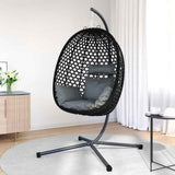 Sedia uovo sospesa Antracite e nero 104 x 100 x 191 cm