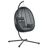 Sedia uovo sospesa Antracite e nero 104 x 100 x 191 cm