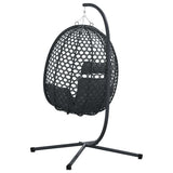 Sedia uovo sospesa Antracite e nero 104 x 100 x 191 cm