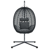 Sedia uovo sospesa Antracite e nero 104 x 100 x 191 cm