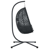 Sedia uovo sospesa Antracite e nero 104 x 100 x 191 cm