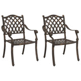 Sedia da Giardino 2 pcs Bronzo 56 x 55 x 92.5cm Alluminio