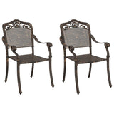 Sedia da Giardino 2 pcs Bronzo 55 x 55 x 92,5cm Alluminio