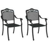 Sedia da Giardino 2 pcs Nero 55 x 55 x 92,5cm Alluminio
