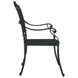 Sedia da Giardino 2 pcs Nero 55 x 55 x 92,5cm Alluminio