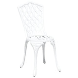 Set Bistro da Giardino 3 pcs Bianco Alluminio